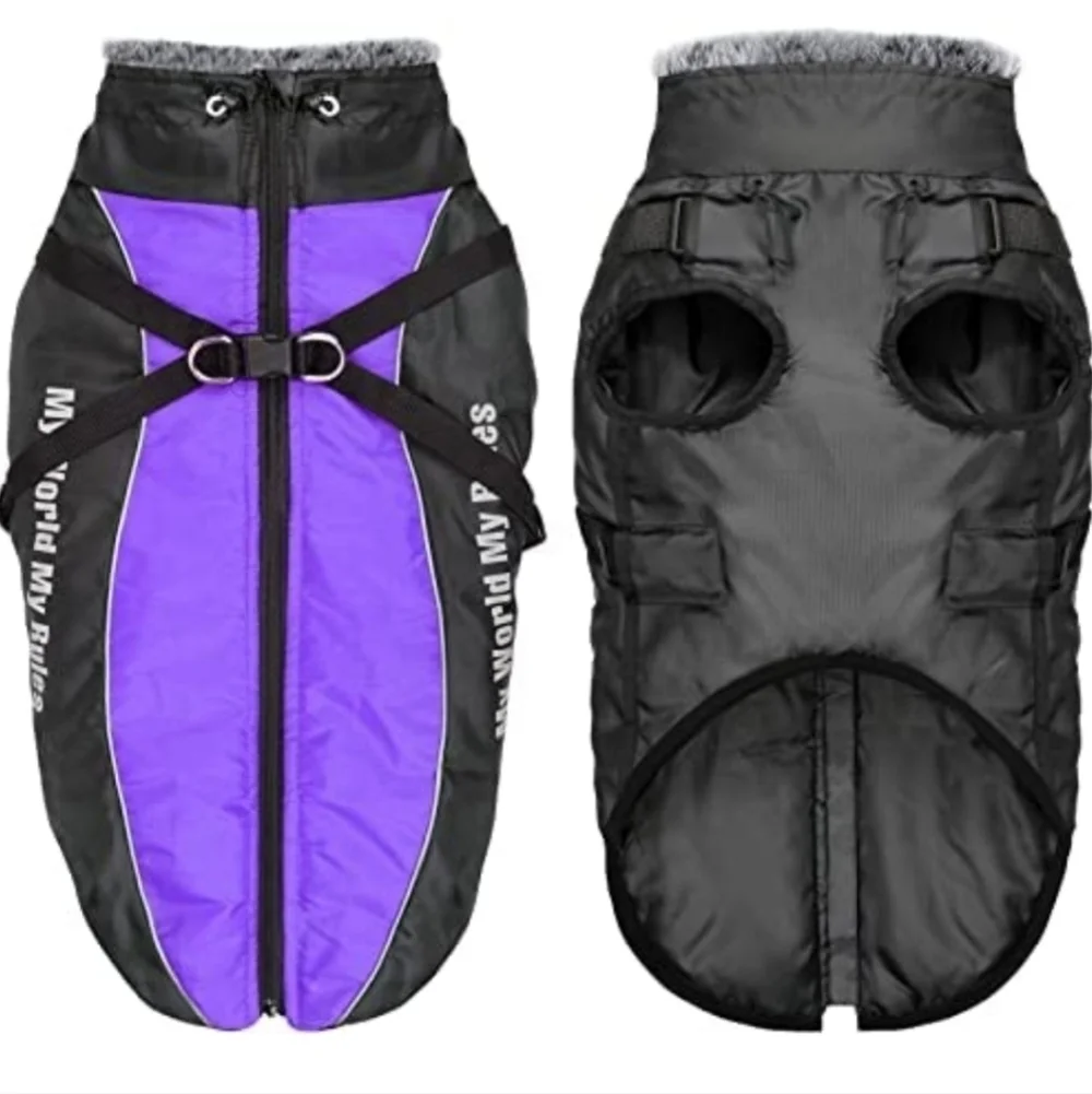 Dog winter coat harness